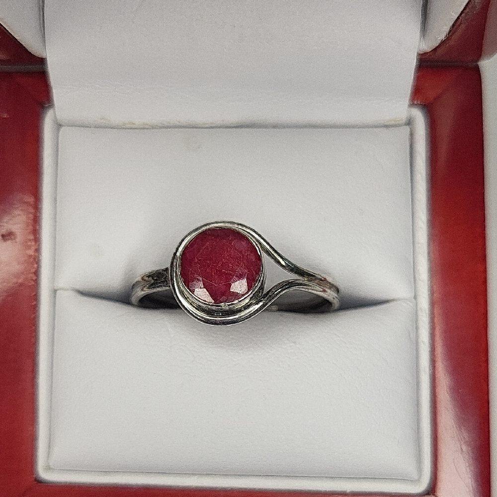 Sterling Silver Ring With Ruby Gemstone - image 1